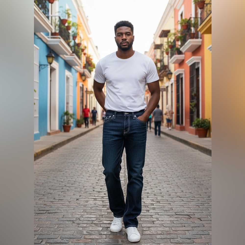 True Religion Dark Wash Denim Y2K Bootcut Flap Pockets Contrast Stitching Jeans